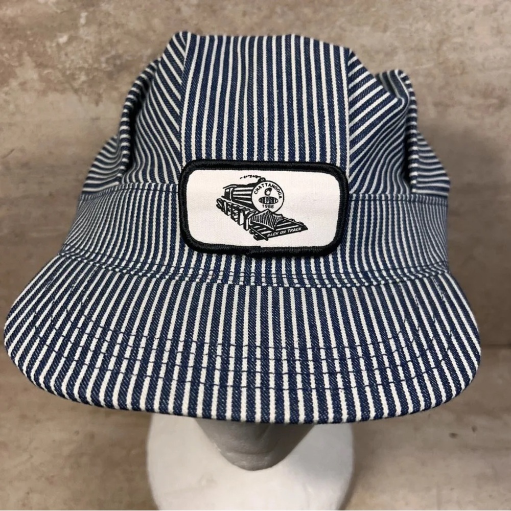 Vintage 1988 Chattanooga Railroad Patch Conductor Hat DuPont Safety SnapBack Cap